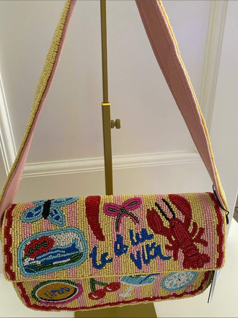 La Dolce Vita Beaded Shoulder Bag | American & Beyond
